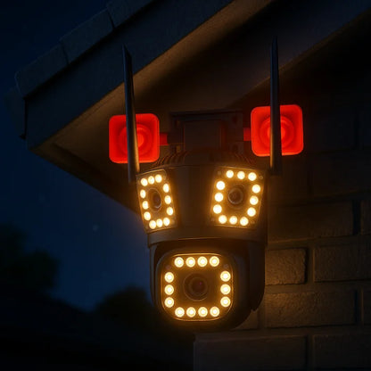 Cameră Supraveghere 12MP Ultra HD cu 3 Lentile, Wi-Fi/4G, PTZ 355° și Night Vision Color