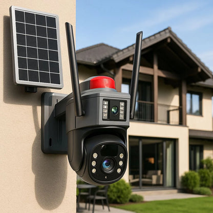 Cameră de Supraveghere Solară 4G – 2 Lentile, 360°