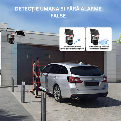 Cameră de Supraveghere Solară 4G – 2 Lentile, 360°