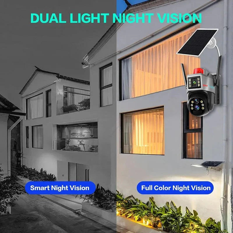 Cameră de Supraveghere Solară 4G – 2 Lentile, 360°