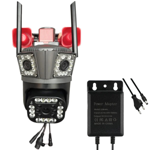 Cameră Supraveghere 12MP Ultra HD cu 3 Lentile, Wi-Fi/4G, PTZ 355° și Night Vision Color