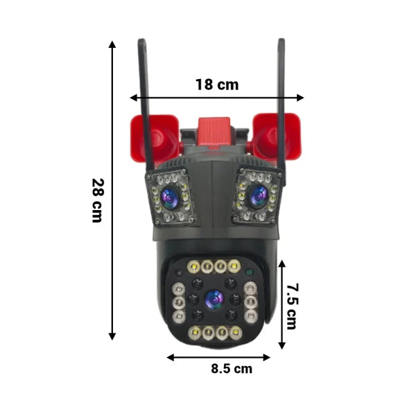 Cameră Supraveghere 12MP Ultra HD cu 3 Lentile, Wi-Fi/4G, PTZ 355° și Night Vision Color
