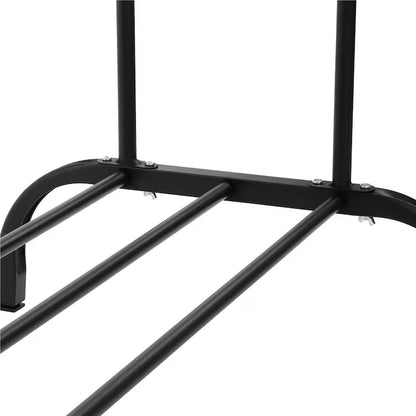 Suport haine metalic cu dublă bară și cârlige