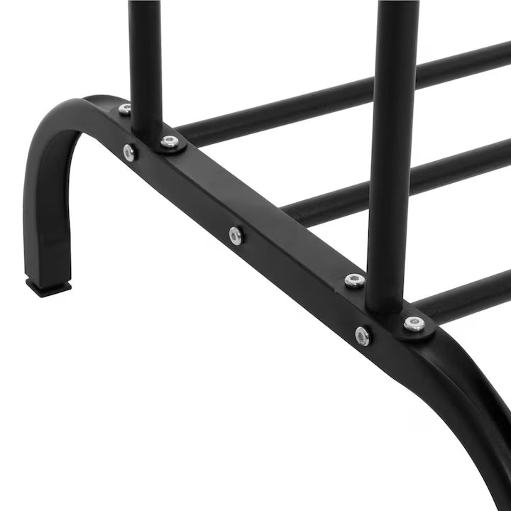 Suport haine metalic cu dublă bară și cârlige