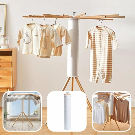 Suport de Haine Pliabil din Lemn